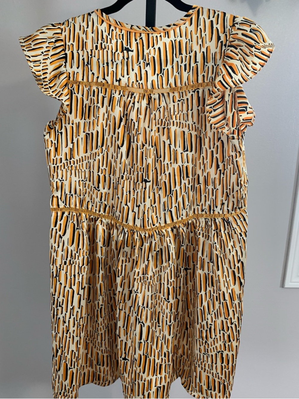 NWT Umgee Yellow Printed V-Neck Mini Dress with Flutter Sleeves - Picture 4 of 16